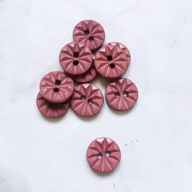 LOT DE 10 BOUTONS ROSEAU 14MM