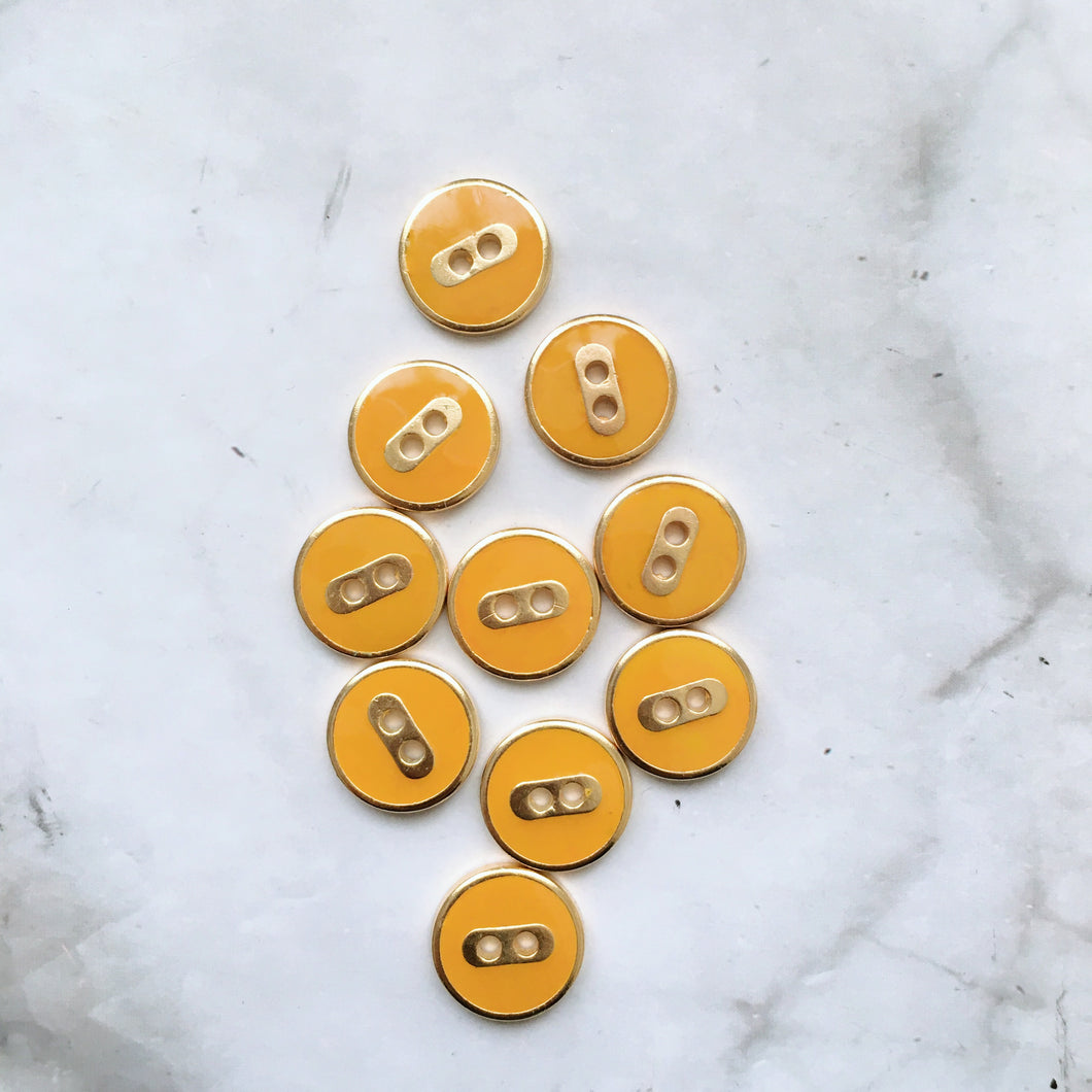 LOT DE 6 BOUTONS YELLOW 16MM